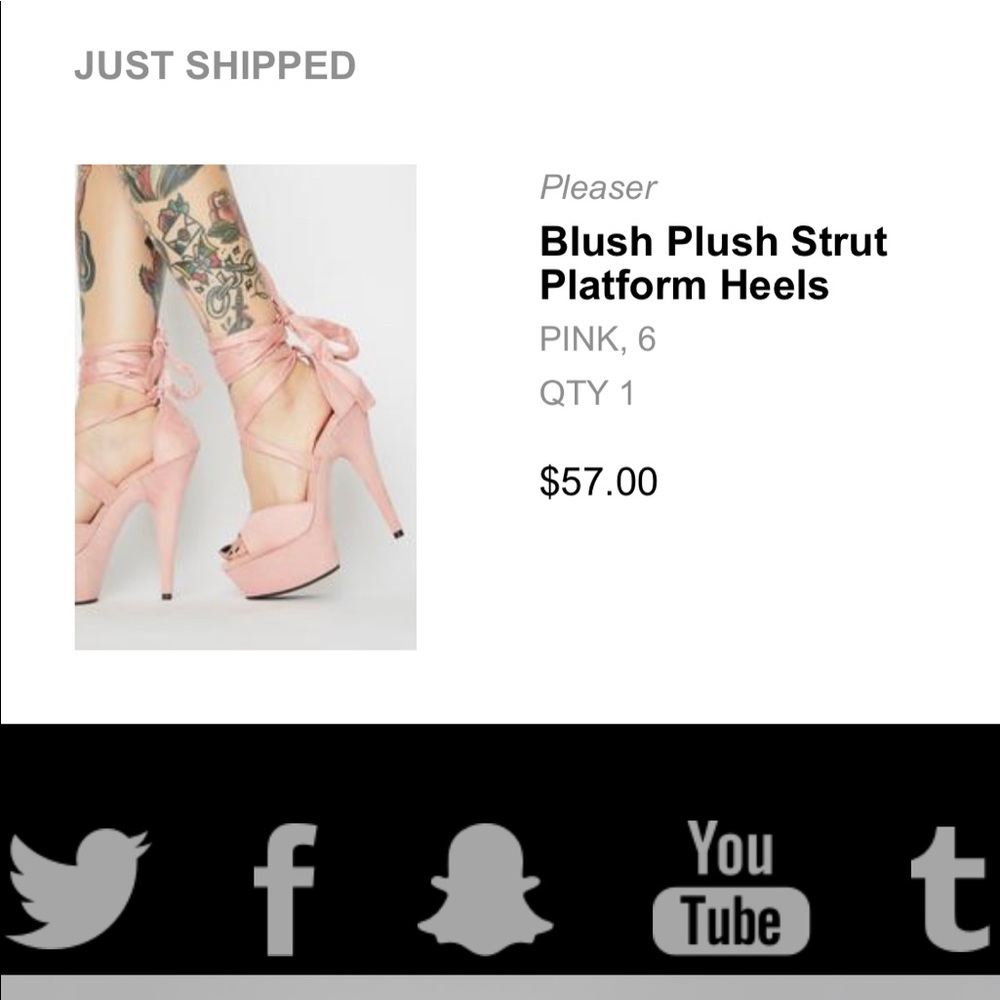 Pink lace up pleaser platforms